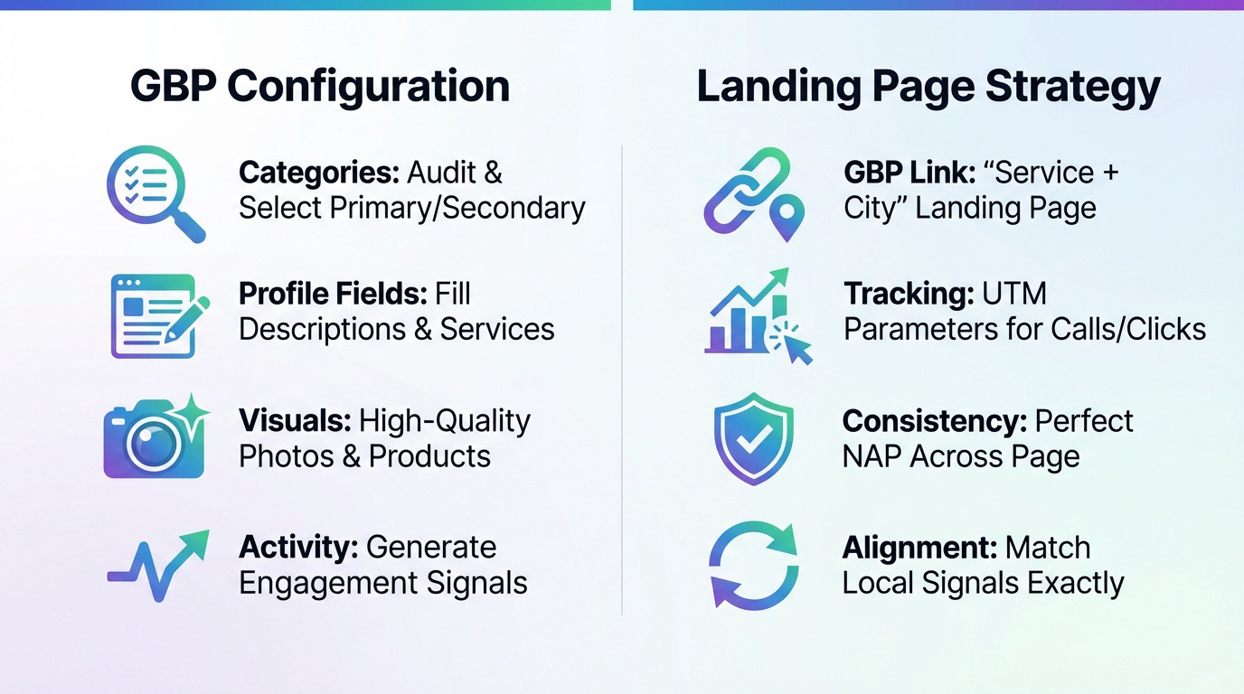 Strategy for linking Google Business Profile to specific city landing pages for Service Area Businesses