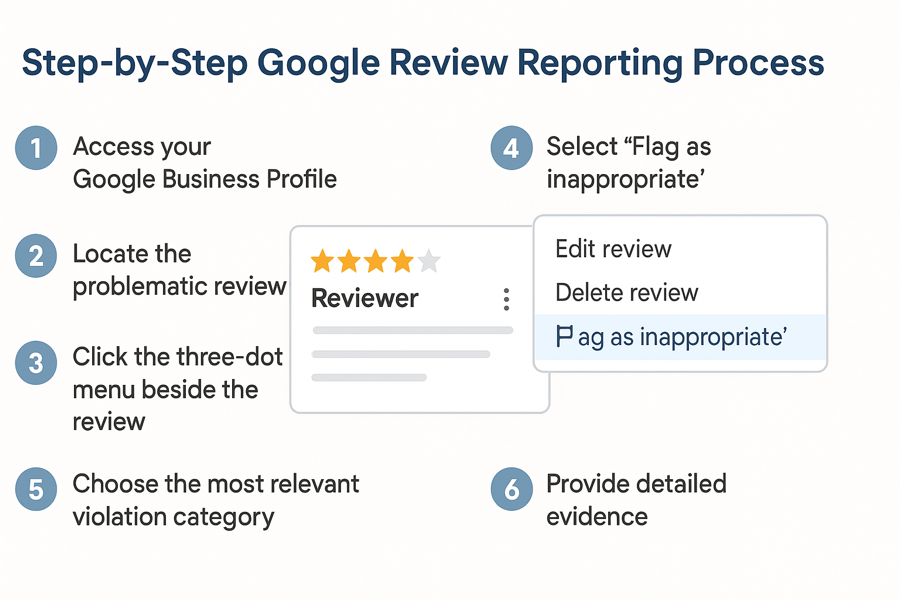 google review reporting process