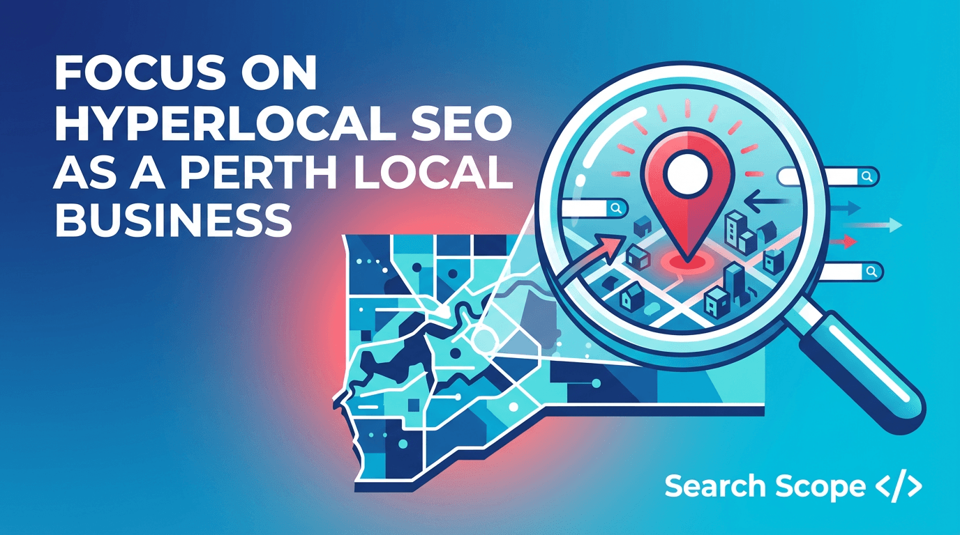 Perth hyperlocal SEO strategy graphic with map
