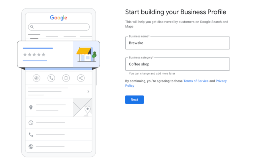 Create Google Business Profile for visibility