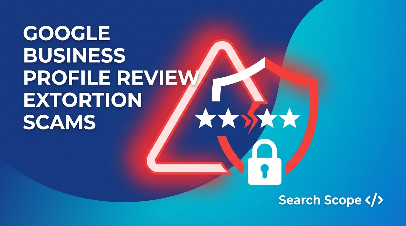 Infographic on Google business review extortion scams